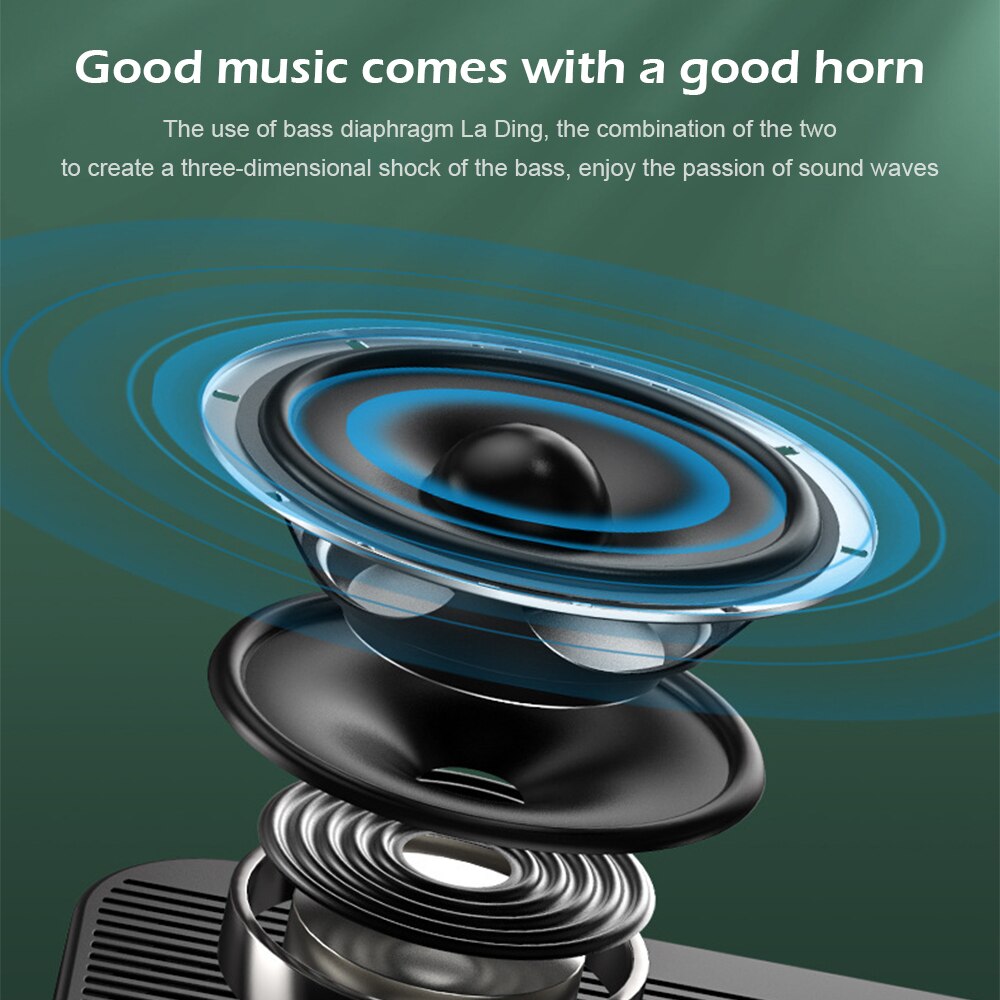 Alarm Clock Bluetooth Speaker LED Digital Display Alarm Clock Radio LED Wireless TF Card Subwoofer Music Player Table Clock