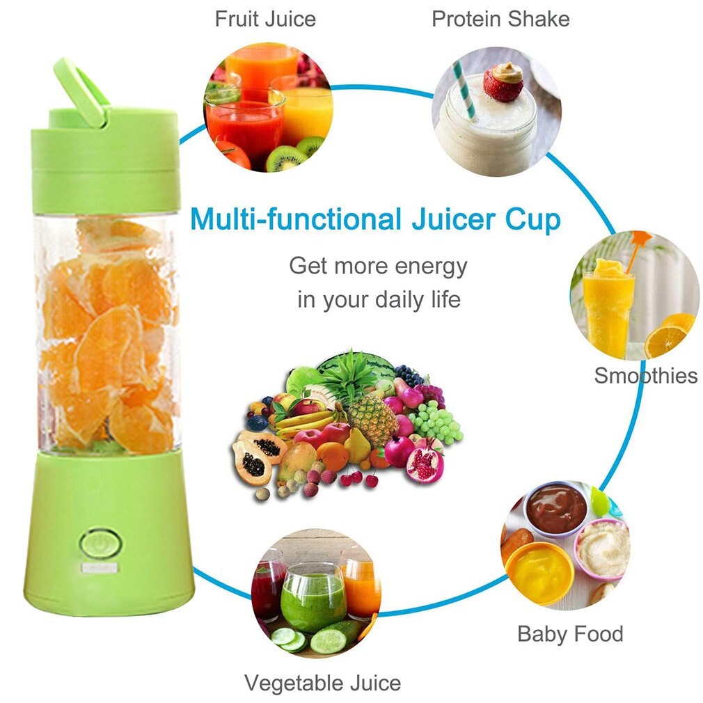 Usb Opladen Draagbare Elektrische Fruit Juicer 380Ml Mini Elektrische Sap Cup Blender Cup Voor Shakes En Smoothies