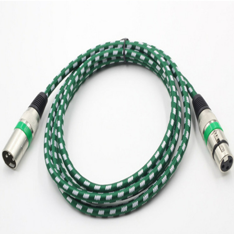 XLR Cable 3 pin Male To Female Adapters XLR Extension Cables Aux Jack For Microphone Mixer Amplifier Audio Cable: Green White Net / 3m