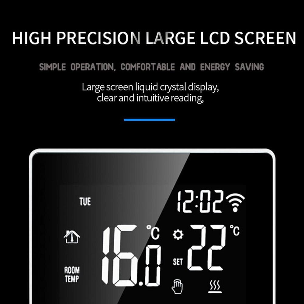 Me81h16a toque termostato elétrico piso aquecimento cinto linha sala termostato tela de toque display lcd controlador temperatura