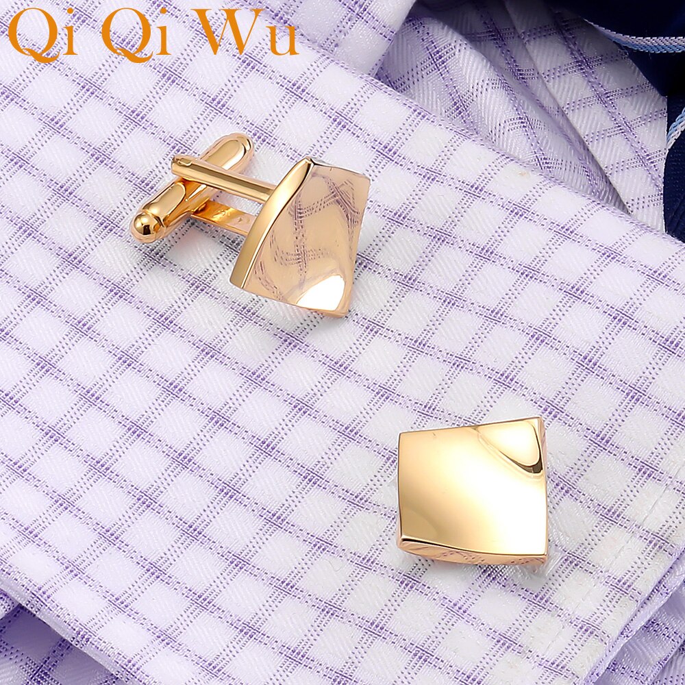 Gold Men&#39;s Shirt Cufflinks Metal Cuff links Buttons for Best Man Wedding Cufflink Business Jewelry