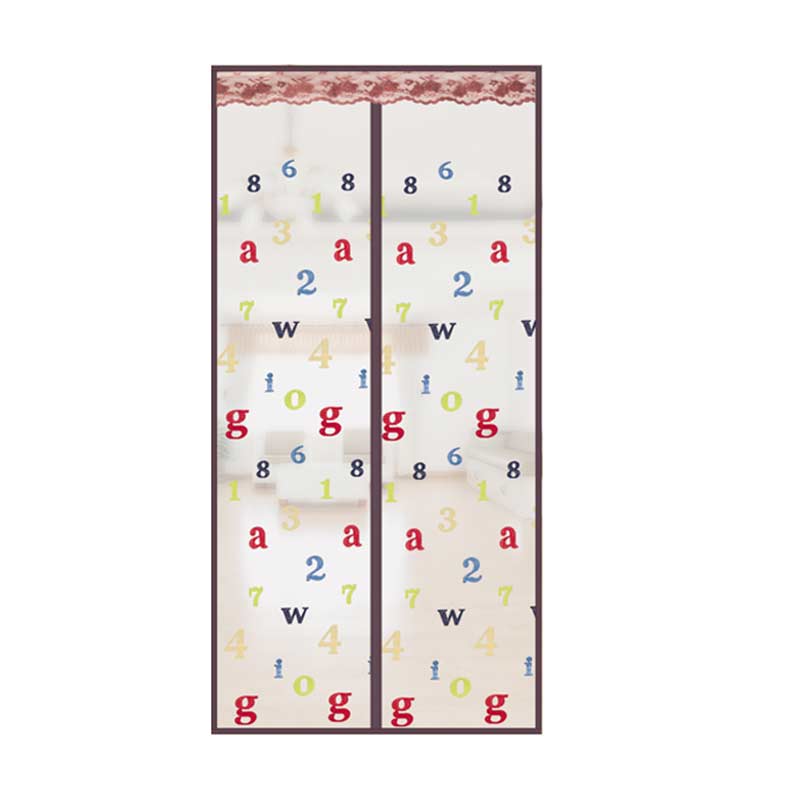 Sommar brev broderi anti-mygg insekt mesh dörr tyg dörr gardin magnet myggnät gardiner tyll mjuk skärm: 100 x 220cm