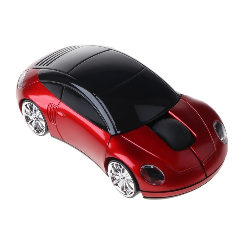 2.4G 1600DPI Mouse USB Receiver Wireless LED Light Car Shape Optical Mice: Red