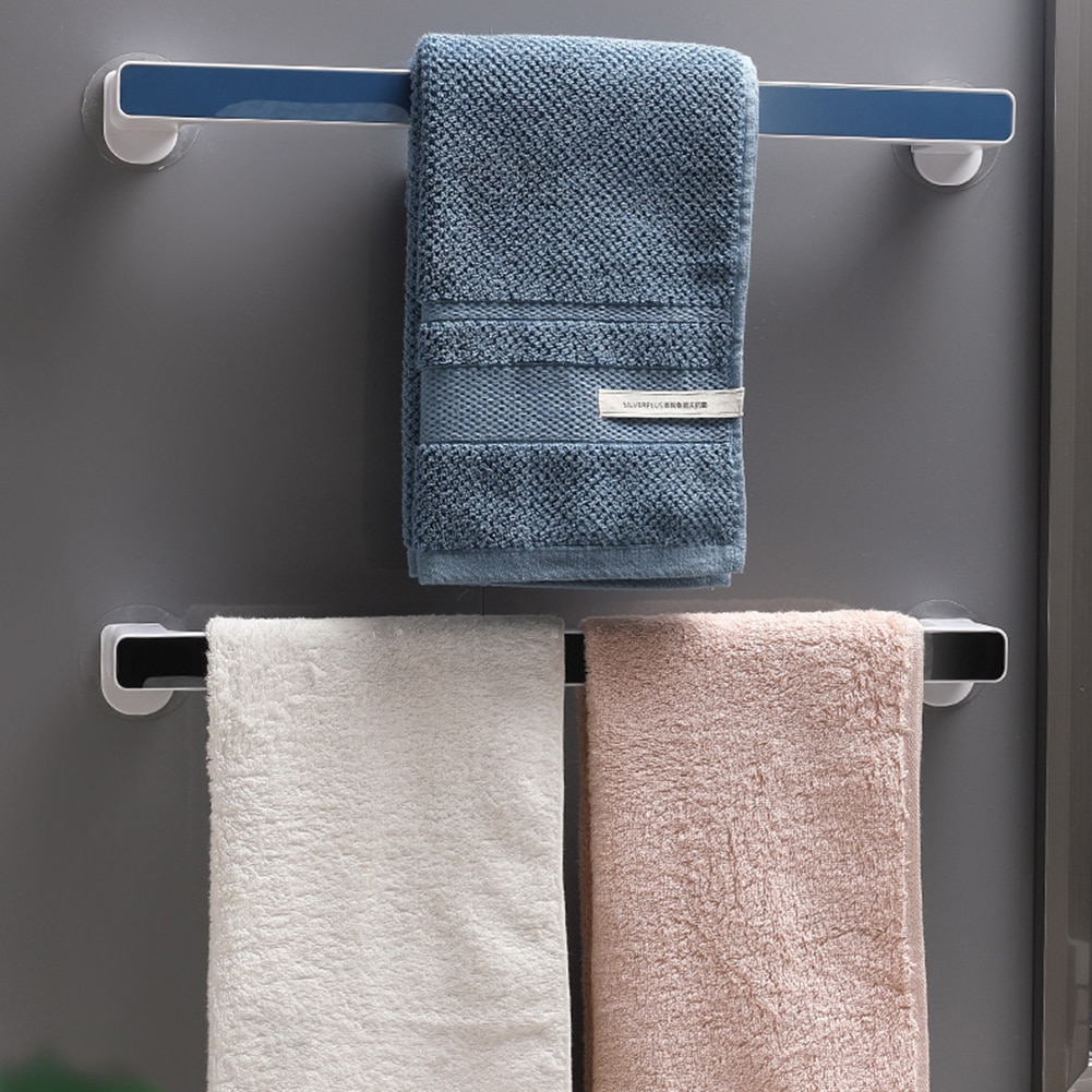 Soporte de toalla adhesiva, colgador de toallas montado en la pared, soporte de rollo para barra de toalla de baño, gancho colgante, organizador de baño