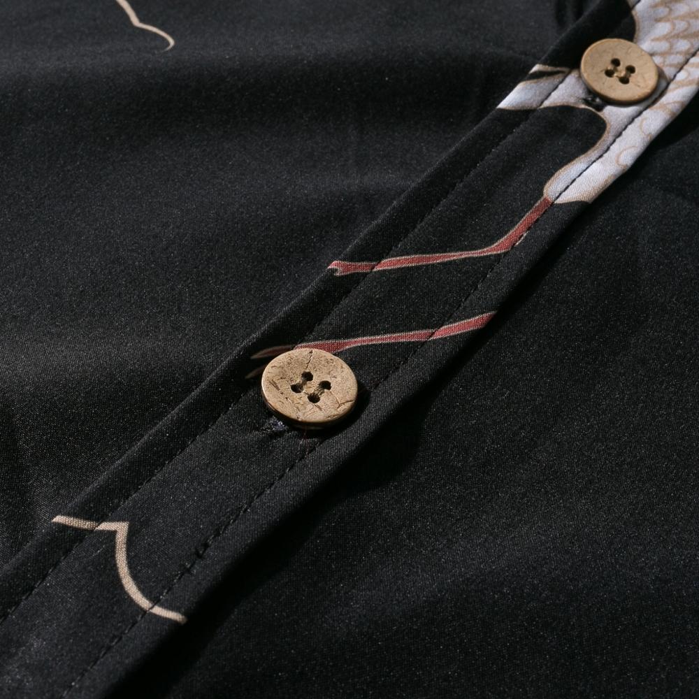 Camisa de verano de manga corta con estampado de botones Hawaianos para hombre, cuello levantado, ropa de playa, camisetas de para hombre, camisas de talla grande de secado rápido