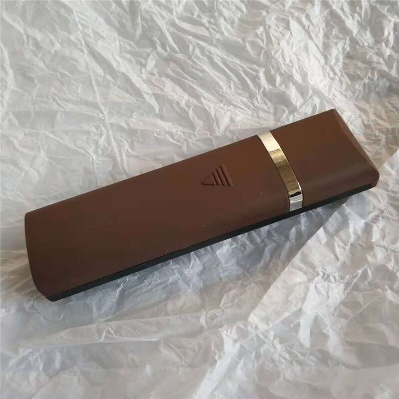 estuche portátil para gafas de lectura, caja de almacenamiento para gafas de mujer, adecuado para gafas estrechas: Castaño