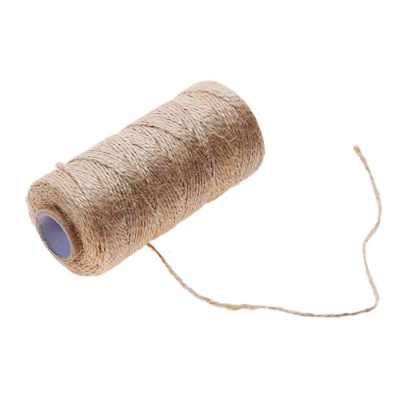 Cuerda de cáñamo tejida de Yute Natural, caja de , marco de fotos, artesanía, recuerdo de boda, adorno de decoración, 50/80/100M