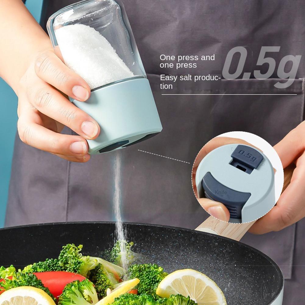 Kitchen Metered Salt Dispenser Salt Control Bottle Jar Type Seasoning Container Press Bottle Seasoning Limited A5G7
