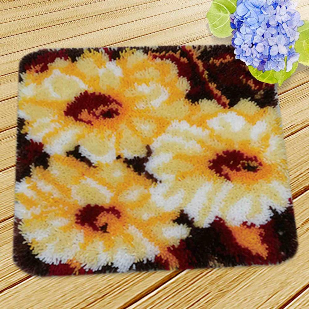 Knop Borduurwerk Kussen Dieren Klink Haak Kit Almofadas Diy Smyrna Knooppakket Klink Haak Kleed Bloemen Handwerken Mat: AZD137