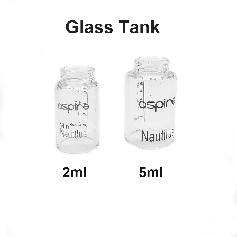 Réservoir en verre de remplacement, 5 unités, pour Aspire Nautilus 5ml Nautilus Mini 2ml, couvercle de réservoir en verre, Mini récipient de tasse en verre