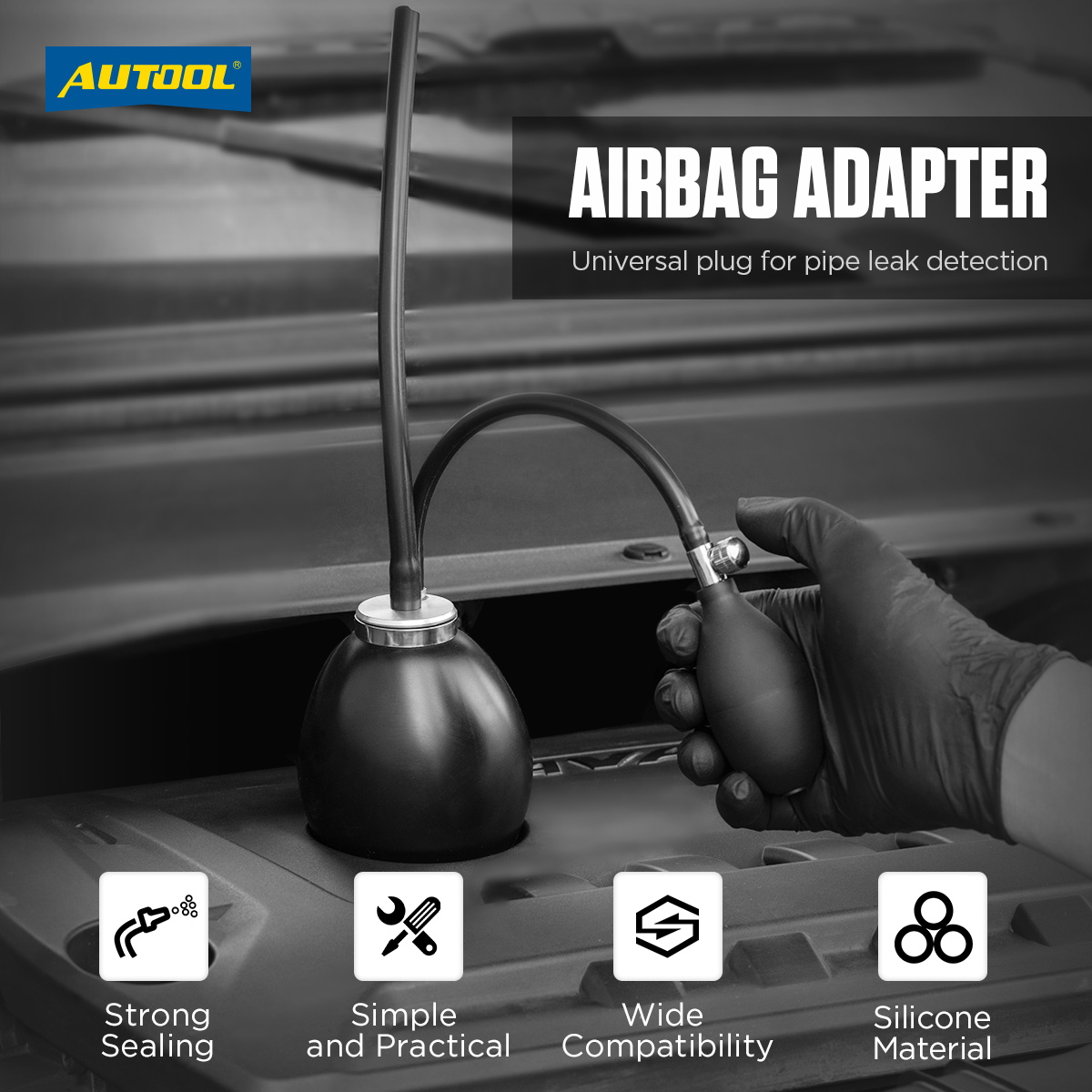 Autool máquina de fumaça entrada rápida adaptador bexiga admissão detector vazamento da bexiga ferramenta diagnóstico para sdt206 airbag acessório