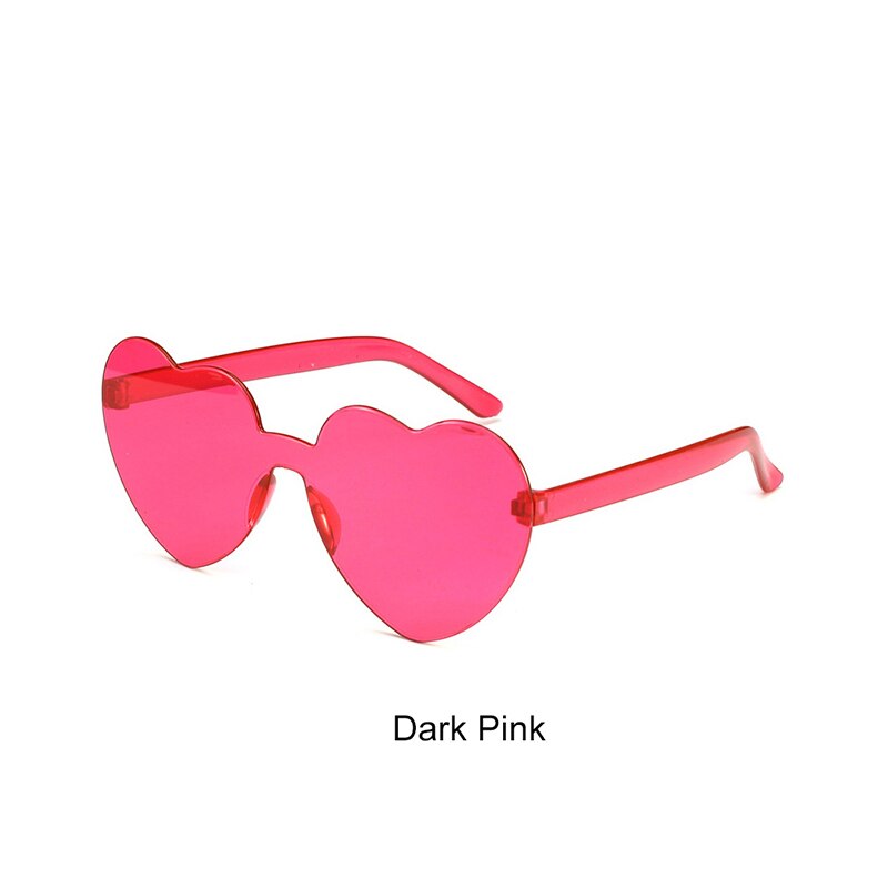 Hartvormige zonnebrillen dames heren merk randloze golfbrillen luxe trendy smalle zonnebrillen streetwear: Donkerroze