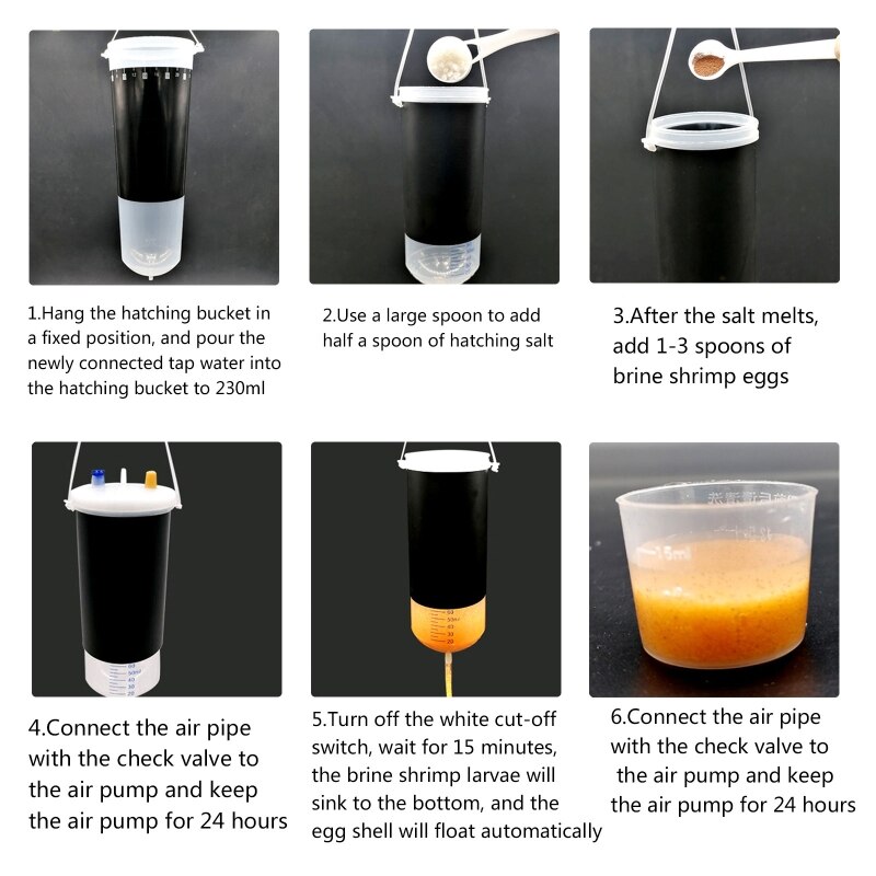 Aquarium Brine Shrimp Incubator Baby Fish Feed Fairy Egg Artemia Alive Hatch Kit