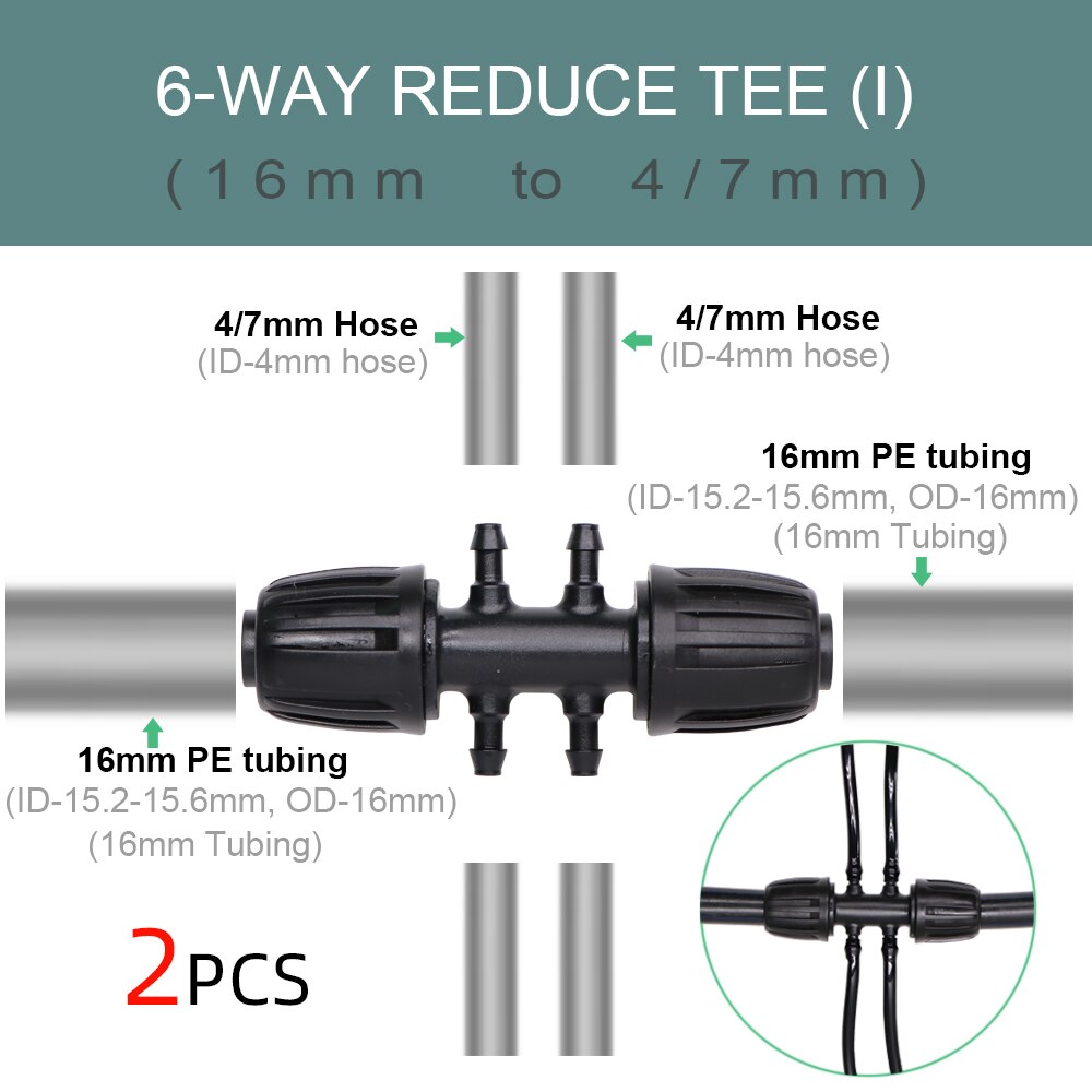 1/2 ''3/4'' 2-IN-1 Weibliche Gewinde zu 1/4'' 3/8'' 1/2'' Barb 2-Weisen 4-weisen Abgeschaltet Stecker Garten Bewässerung Kupplung Adapter: I-2PCS