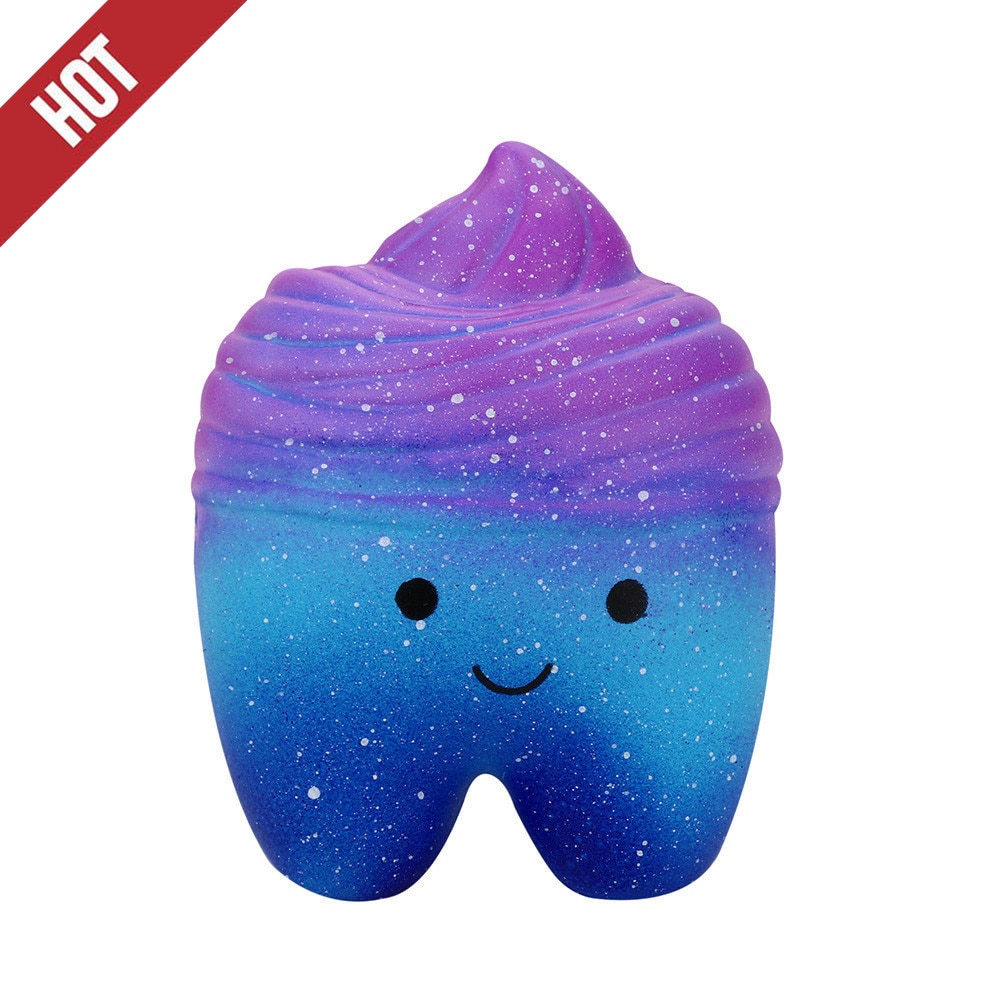 10cm Galaxy Teeth Cake Scented Squishies Slow Rising Squeeze Toys Collection Toy Children's Fun Toys Boy Girls