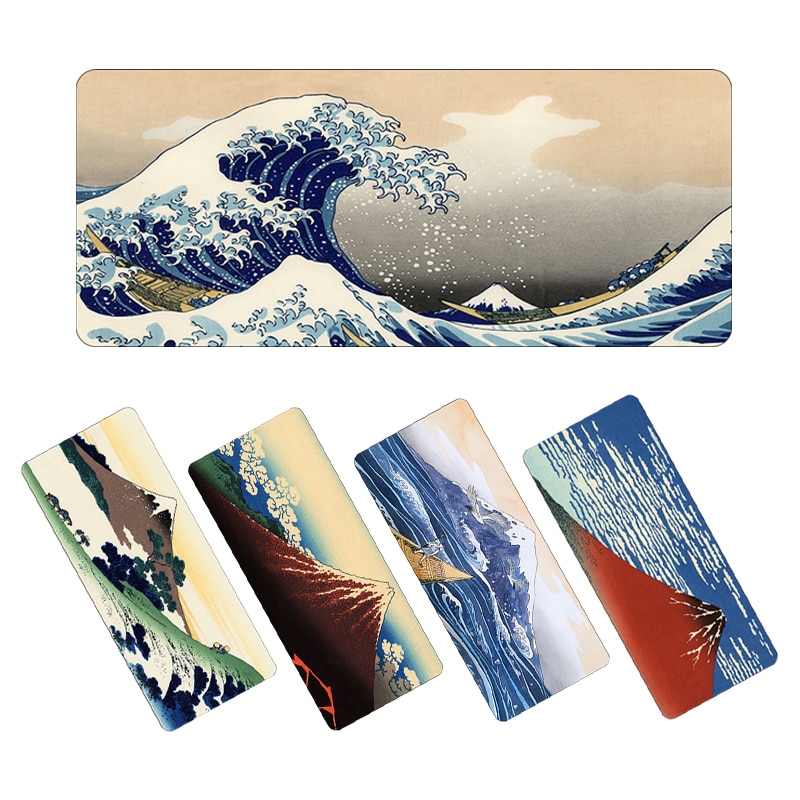 Large Gaming Mouse Pad Japan The Great Wave of Kanagawa Computer MousePad Gamer Rubber XL Speed Notebook Keyboard Desk Mat