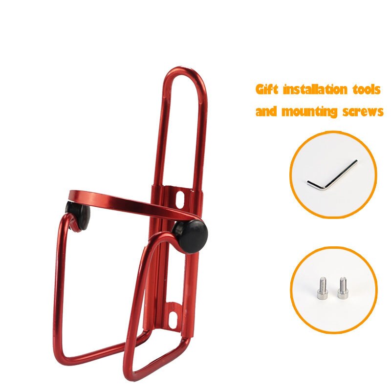 Cykel flaskhållare dryck cykel kit reparation ridhållare vatten berg högelastisk trumma legering fäste vattenkokare cykelhållare: Röd