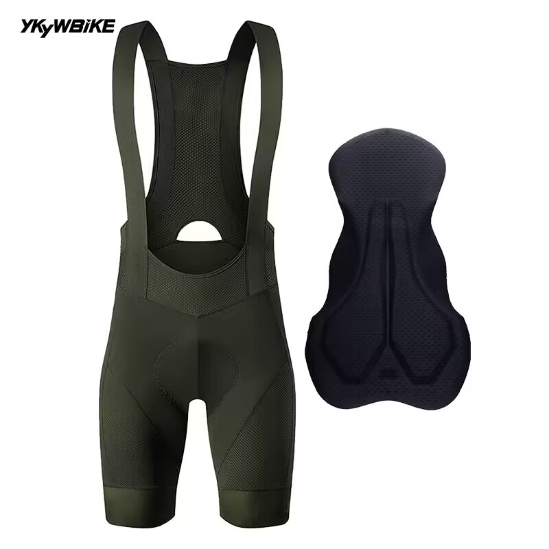 YKYW Ciclismo Bib Red Shorts For Men Summer Road Bike Riding Breathable Bib Tights Mesh Bike Pants quicdry Sports Clothing: XXXL / Caqui
