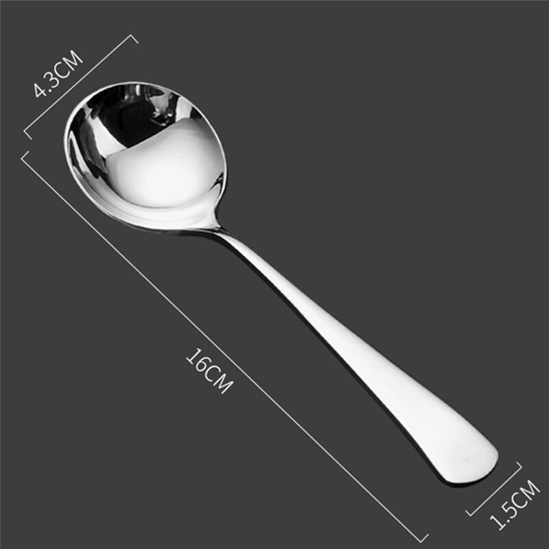 304 Stainless Steel Round Spoon Coffee Dessert Spoon Ice Cream Dinner Tableware Afternoon Tea Dessert Spoon