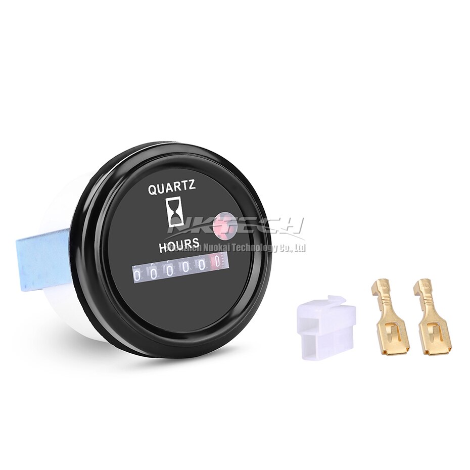 NKTECH Quartz Hour Meter Round NK-HS4 Meters Time Running Counter For Excavator Engineering Vehicle Generator Tractor Boats ATV