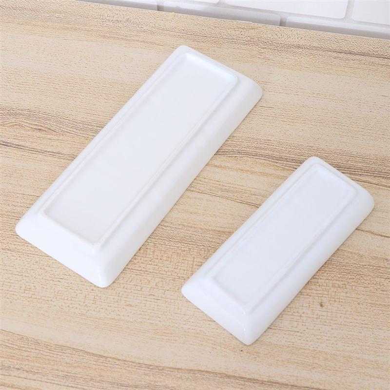 6 / 8.5 Inch Pure White Keramische 3-Compartiment Voorgerecht Dienblad Rechthoekige Verdeeld Saus Gerechten Voor Spice Schotel sojasaus