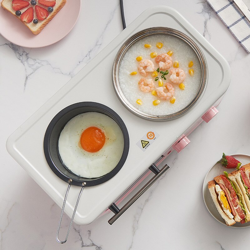 Elektrisk 3 in 1 husholdnings morgenmaskine mini brød brødrister bagning ovn omelet stegepande gryde kedel mad damper eu