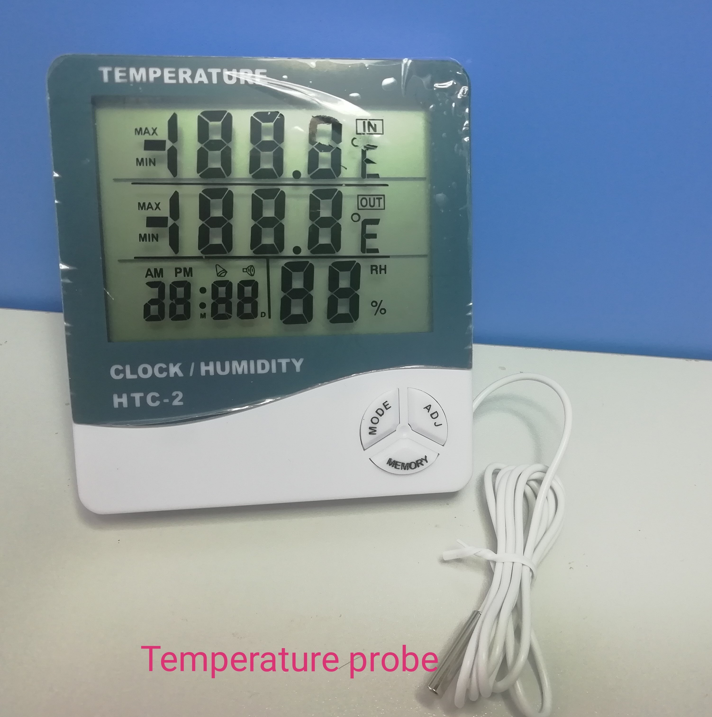 HTC-2 Digital indoor and external Temperature and Humidity Time Clock Alarm