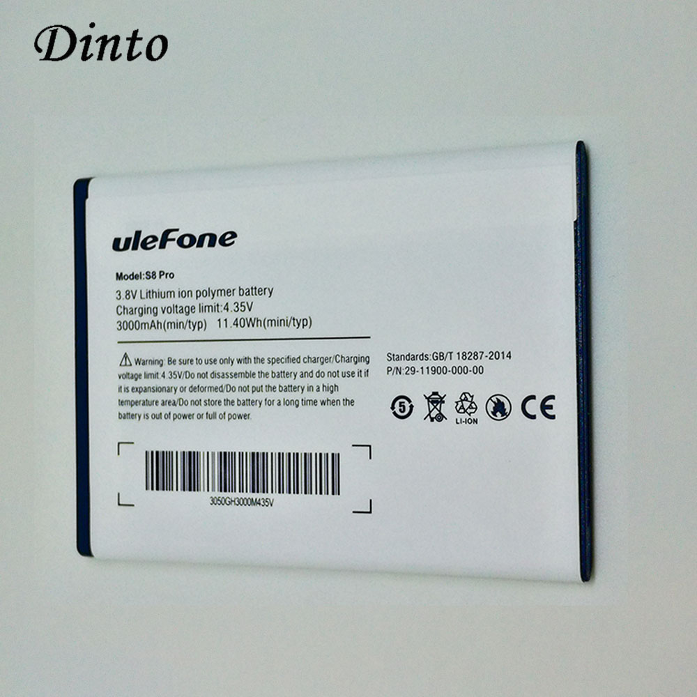 Dinto 3.8V 3000mAh Ulefone S8 Sostituzione Della Batteria S8pro Li-ione Batterie Del Telefono Cellulare per Ulefone S8/S8 pro MTK6737 MTK6580