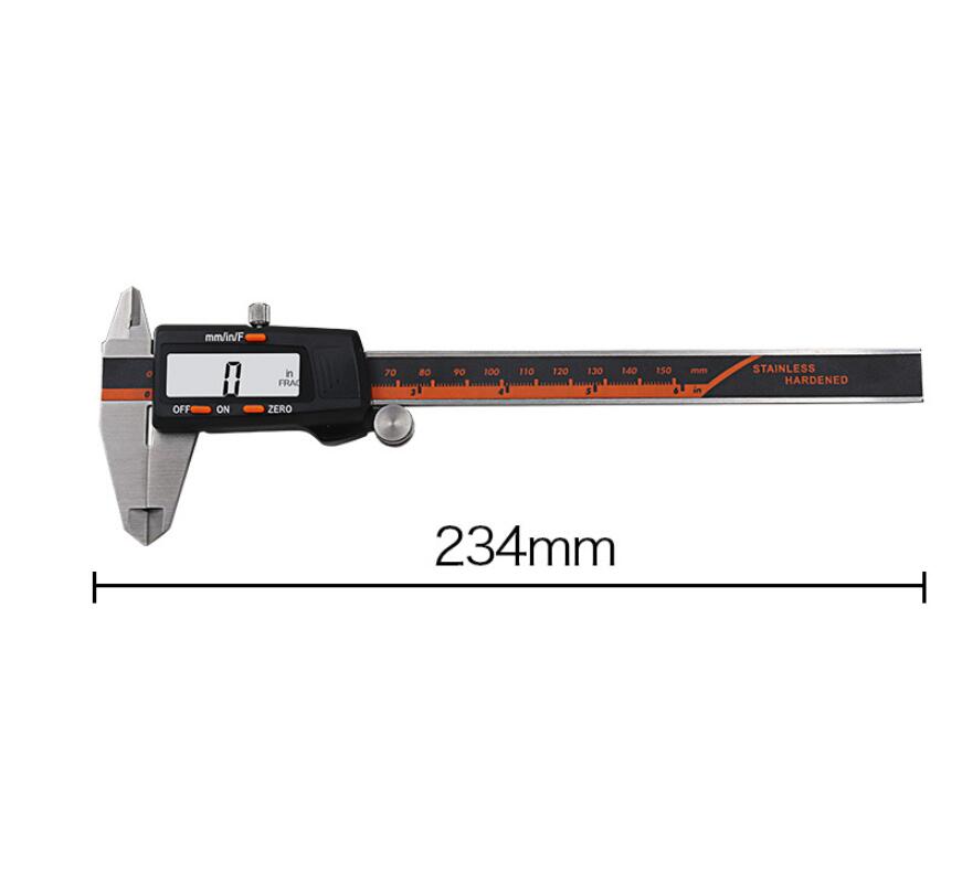 Stainless Steel Digital Display Caliper 150mm 0.01MM Fraction / MM / Inch High Precision Stainless Steel LCD Vernier Caliper