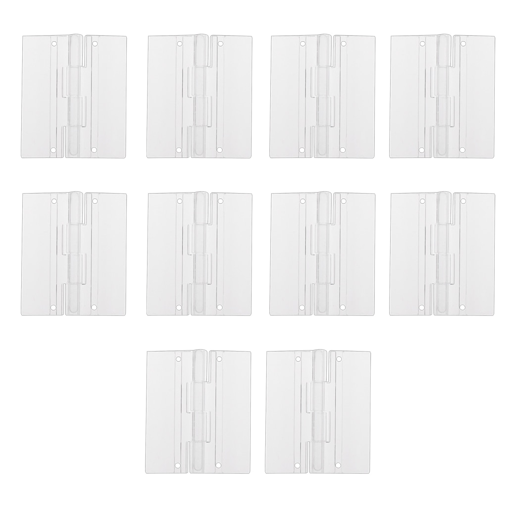 45x38mm Clear Acrylic Plastic Folding Door Piano Hinges Pack of 10