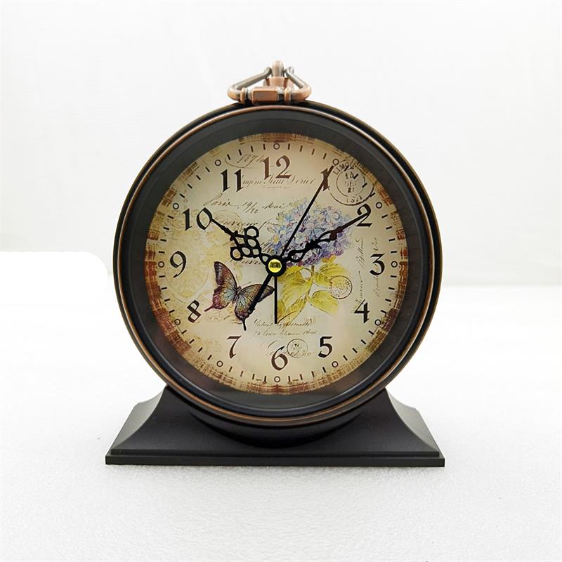 Retro Style Metal Alarm Clock Students Children's Birthday Bedroom Ornaments Desk Alarm Clock: SKU-22