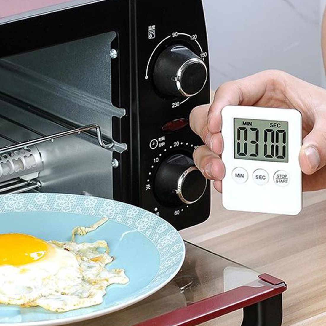 Simple Practical Use Digital Square LCD Display Home Kitchen Timer Electronic Kitchen Cooking Timer Stopwatch cooking timer