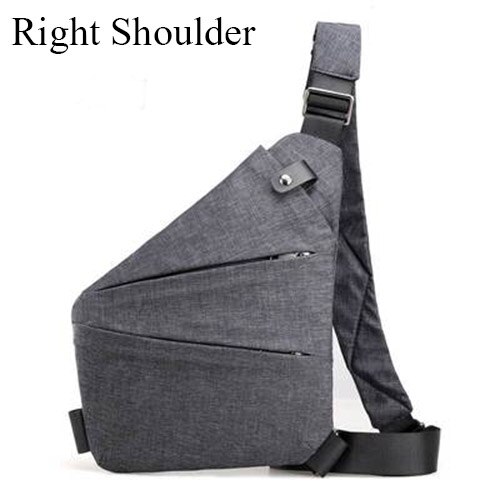 Mannelijke Schoudertassen Reizen Business Inbraakpreventie Schoudertas Holster Anti Diefstal Beveiliging Band Digitale Opbergzakken: Right shoulder gray