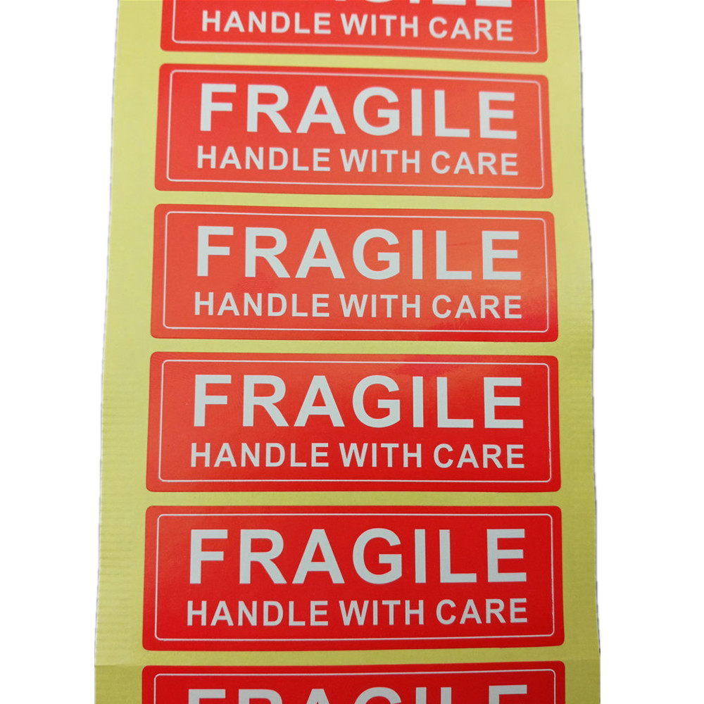500pcs FRAGILE Handle With Care Label Sticker 75x25mm 1x3 inch Fragile Warning Sticker