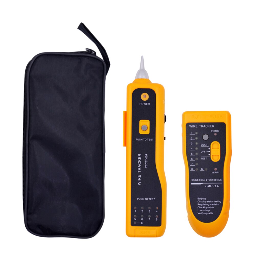 CHIPAL JW-360 Ethernet LAN Network Cable Tester Telephone Wire Tracker for UTP STP Cat5 Cat6 RJ45 RJ11 Line Finder: With Bag