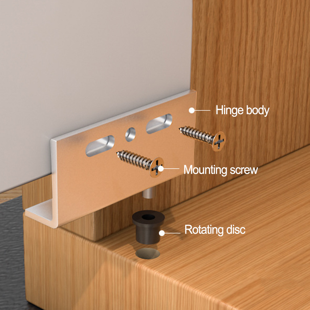 Jeu de charnières pivotantes à Angle droit en fer, pour portes en bois, Installation d'armoires de meubles avec vis, couvercles en plastique