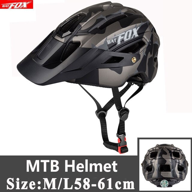 Batfox Fietshelm Helmen Mtb Road Fiets Mountainbike Helm Innerlijke Cap Casco Capacete Da Bicicleta Helm: black