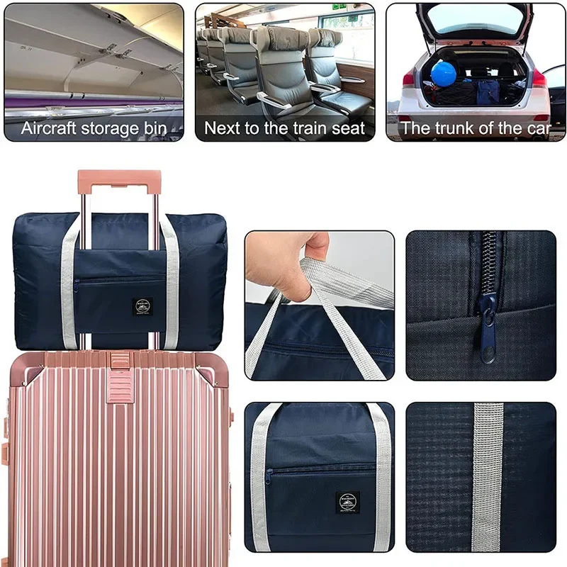 Bolsas de viaje plegables, bolsa de nailon de gran capacidad, equipaje, bolsos impermeables, almacenamiento de viaje para hombres y mujeres, organizador de embalaje de ropa