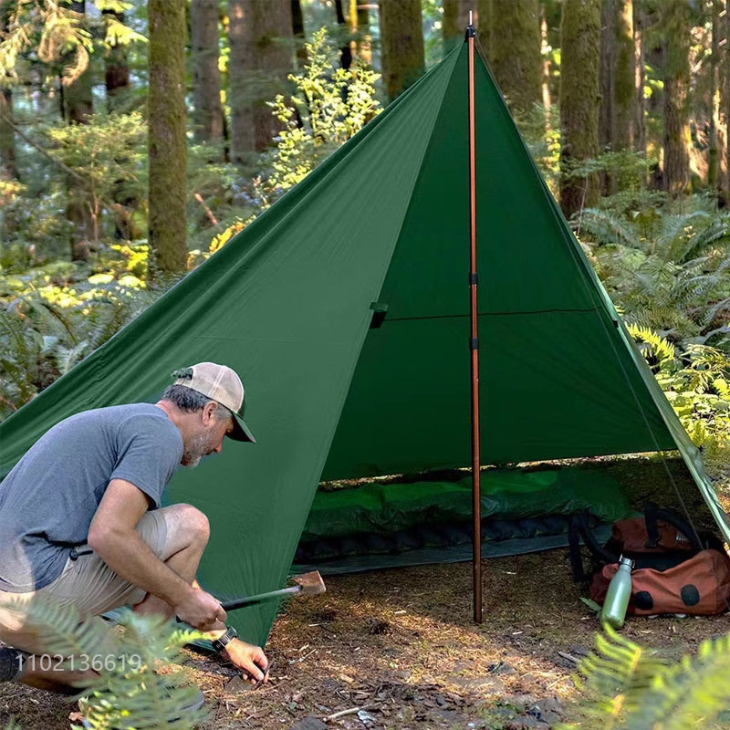 Tienda de campaña impermeable con 19 puntos para colgar, lona de supervivencia, refugio solar, toldo de sombra para mochilero al aire libre, sombrilla para acampar