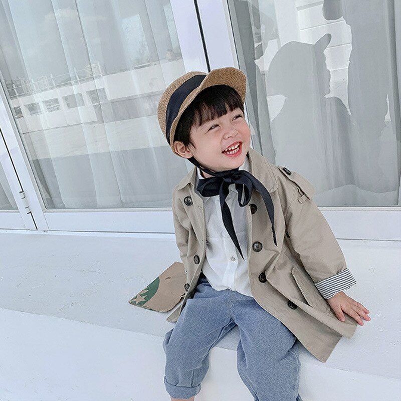 Drenge afslappet frakke børnetøj til efteråret koreansk overtøj til 10-48