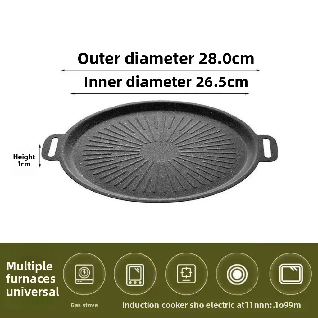 Sun Shaped Non-Stick Iron BBQ Grill Pan Convenient Outdoor Camping Home Use Multi-Purpose Roasting Dish Easy to Clean: Blue