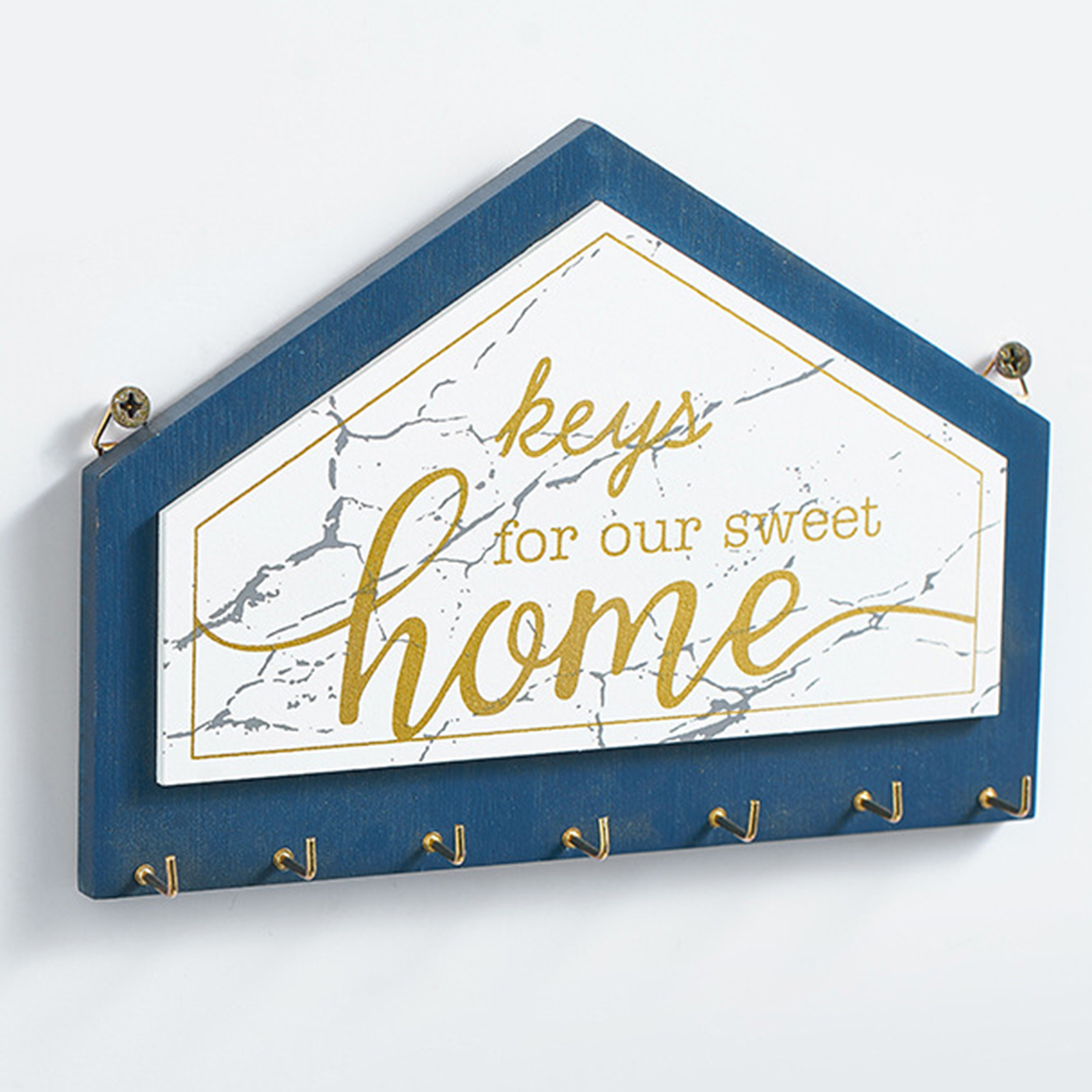 Hanging Sign Hooks Wall Mounted Rack Kitchen Decor Hanging Keys Hat and Coat: 7 Hooks