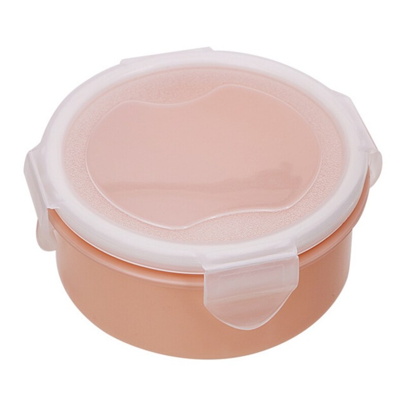 Round Small Lunch Box Kitchen Bento Box Plastic Storage Box Rectangular Sealed Protable Box Good Insulation Effect: Pink-Round