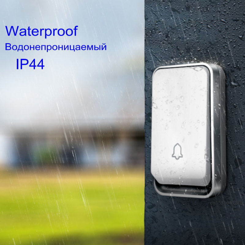 Draadloze Deurbel Waterdicht Self-Powered Knop Smart Deurbel Sets Home Welkom Outdoor Huis Klokkenspel Ontvanger