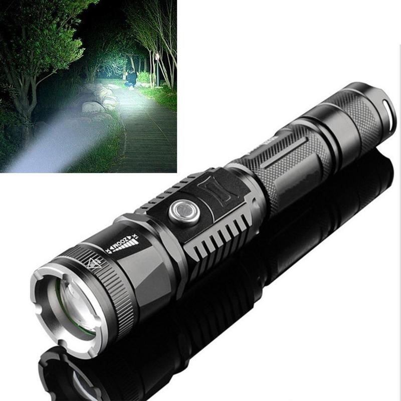 T6 Led Zaklamp 40000 Lumen Verlichting Zoomable Modes 18650 Batterij Outdoor Penlight