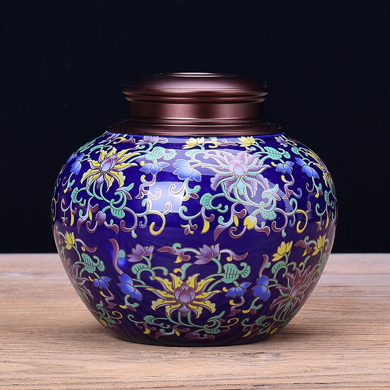 Pot De Stockage En Céramique émaillée Bleu Et Blanc – Style Traditionnel Chinois – Avec Couvercle – Pour Thé, épices Ou Décoration – 12.2 Cm De Haut