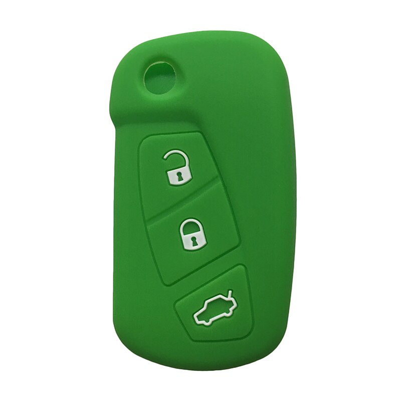 3 Button Flip Remote Key Case For Ford KA Streetka Vehicles Model Silicone Key Cover Car Accessories Holder Fob: Green