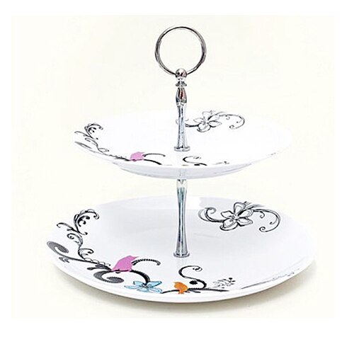 3 Tier Ronde Cupcake Cake Plate Stand Handvat Montage Wedding Party Stand