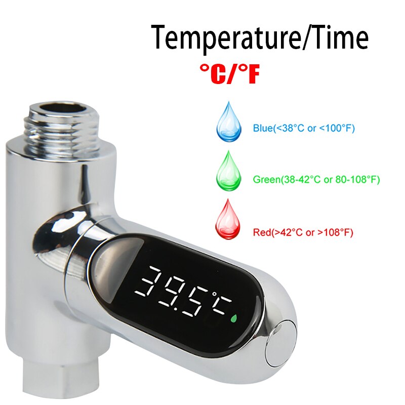 LED Display Water Shower Thermometer Self-Generating Electricity Water Temperature Monitor Energy Smart Meter thermometer: Default Title