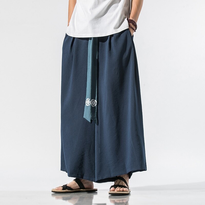 Pantalones de Kimono para hombre, ropa de calle asiática, estilo Oriental, tienda china en línea, 10633